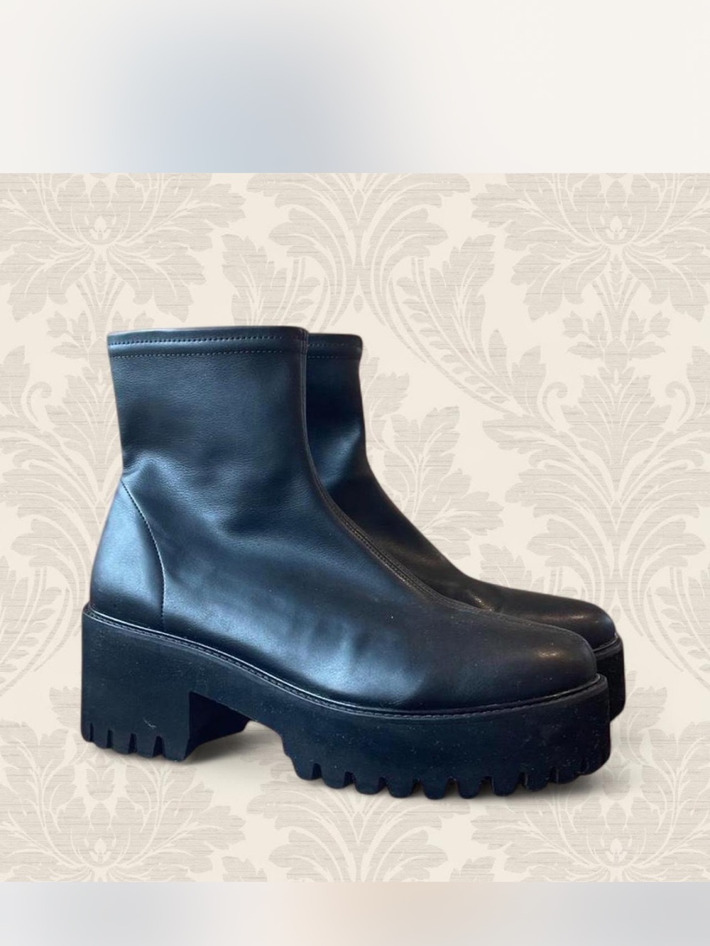 Frame Black Platform Chelsea Boots Size 40